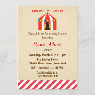 Carnival Baby Shower Invitation Rustic