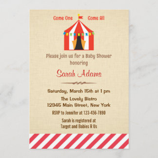 Carnival Baby Shower Invitation Rustic