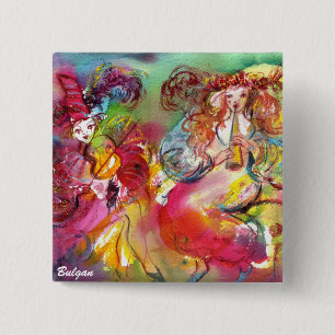 CARNIVAL BALLET / Venetian Masquerade,Dance,Music 2 Inch Square Button