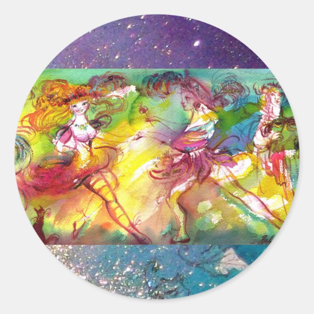 CARNIVAL BALLET / Venetian Masquerade,Dance,Music Classic Round Sticker (Front)
