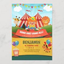 Carnival Birthday Invitation Circus Party