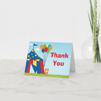 Carnival Birthday Party Thank You Card