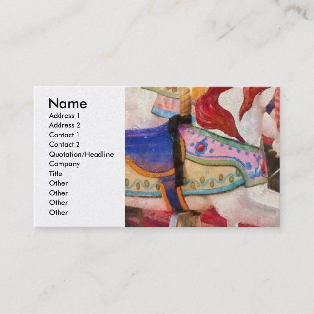 Carnival - Carousel Horses Business Card (Front)