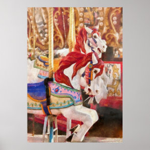 Carnival - Carousel Horses Poster