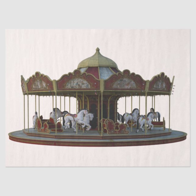 Carnival Carousel Illustration 2 Decoupage Tissue Paper (Front)