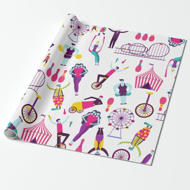 carnival circus amusement park side show  wrapping paper (Unrolled)
