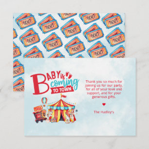 Carnival Circus Baby Shower Thank You Card