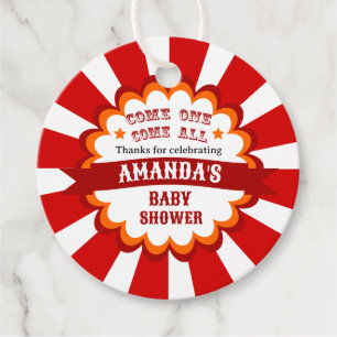 Carnival Circus Festival Baby Shower Favour Tags