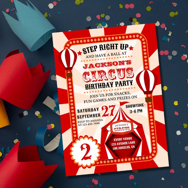 Carnival Circus Festival Kids Birthday Party Invitation (Creator Uploaded)