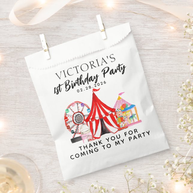 Carnival Circus Festival Show Thank You Birthday Favour Bag (Clipped)