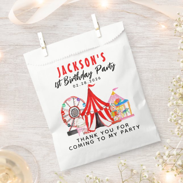 Carnival Circus Festival Show Thank You Birthday Favour Bag (Clipped)
