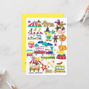 Carnival Circus Happy Birthday Invitation