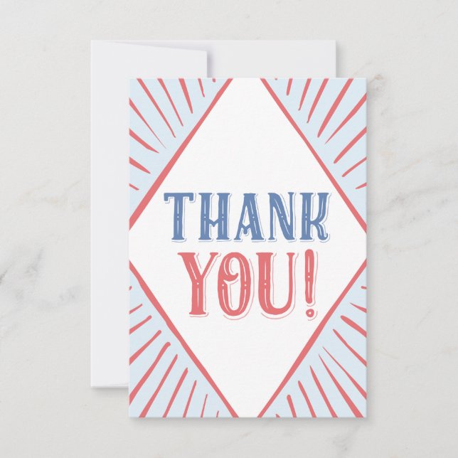Carnival Circus Kids Thank You Flat Favour Card (Front)