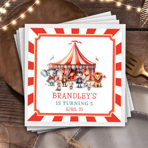Carnival Circus Show & Animals Birthday Napkin