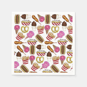 Carnival Circus State Fair Foods Birthday Party Napkin