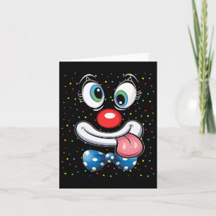 Carnival Clown Face Circus Costume Kids Men Women Card