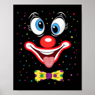 Carnival Clown Face Circus Costume Kids Men Women  Poster