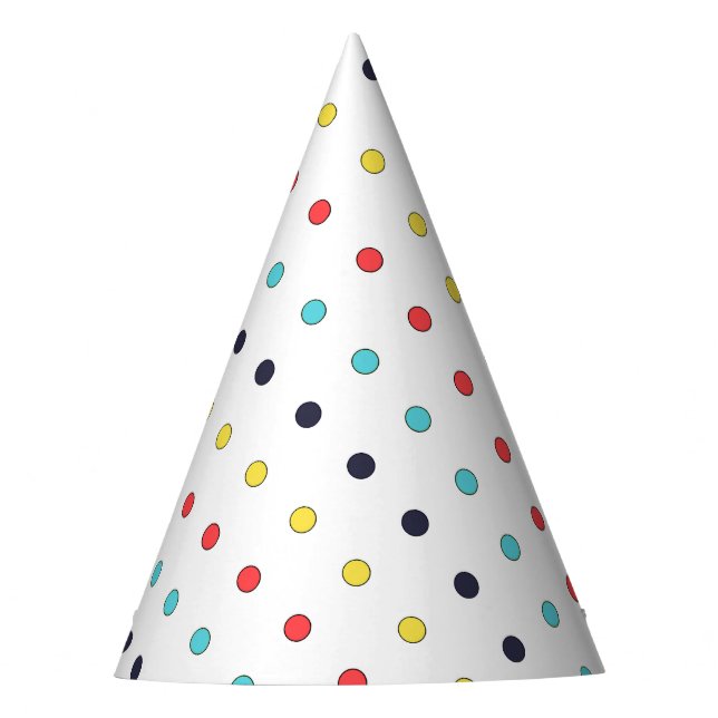 Carnival Colorful Small Dots Birthday Party Hat (Front)