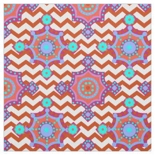 Carnival Colours   Chevron Boho Pattern Fabric
