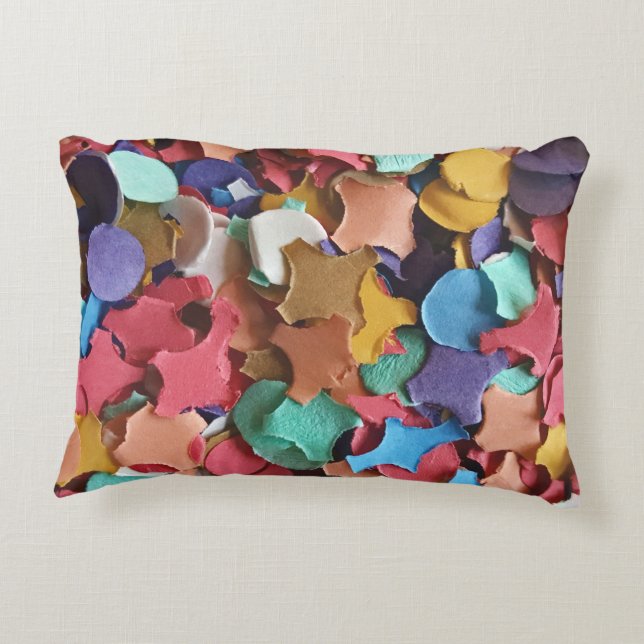 Carnival Confetti Colourful Paper Pieces Party Fun Accent Pillow (Back)