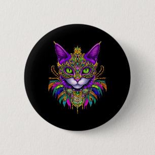 Carnival Costume Mardi Gras Cat Meowdi Gras Men Wo 2 Inch Round Button