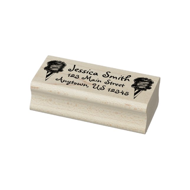 Carnival Cotton Candy Floss Spun Sugar Address Rubber Stamp (Stamp)