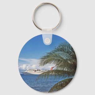Carnival cruise ship docked at Grand Cayman Island Keychain