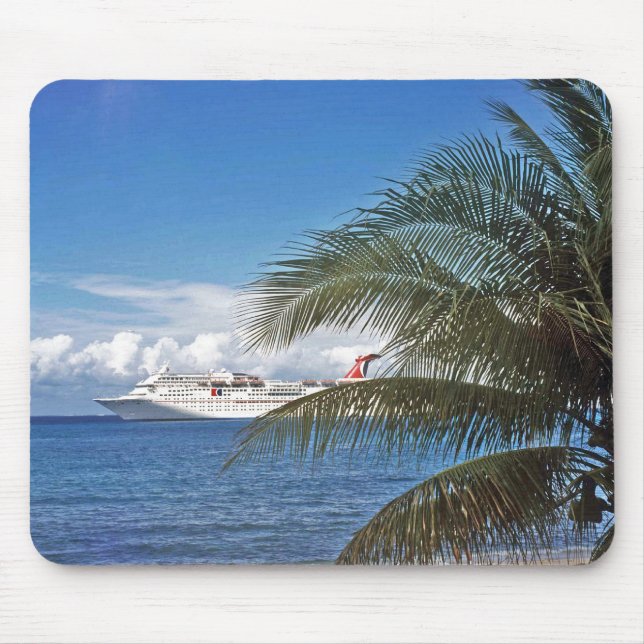 Carnival cruise ship docked at Grand Cayman Mouse Pad (Front)