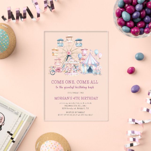Carnival Cute Birthday Budget Invitation (Insitu (Celebration))