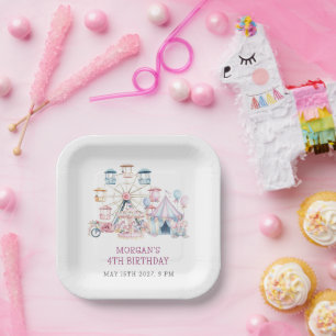 Carnival Cute Birthday Budget Party Paper Plate
