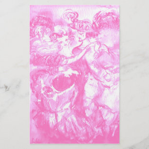 CARNIVAL DANCE ,bright pink white Stationery