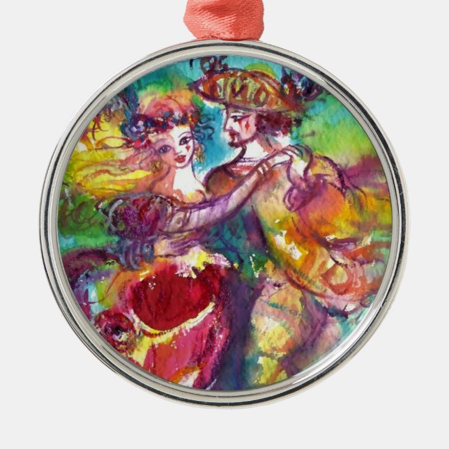 CARNIVAL DANCE / Venetian Masquerade Metal Ornament (Front)