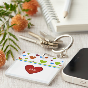 Carnival Dancing Hearts 1 Baby Blanket Accent Pi Keychain