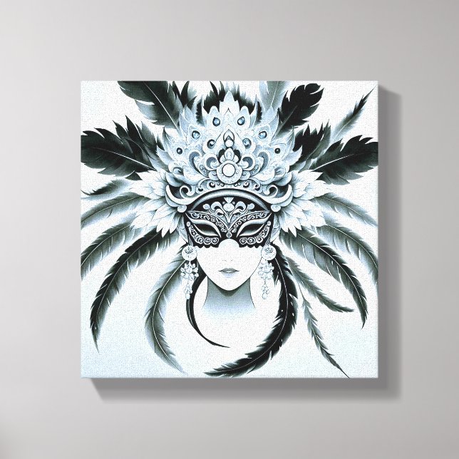 Carnival decoration mask canvas print (Front)