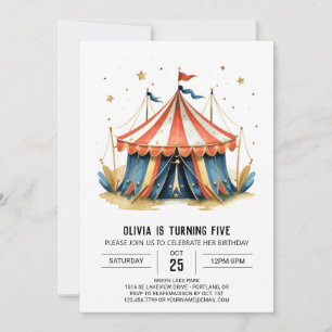 Carnival Editable Magic Circus Birthday Invitation