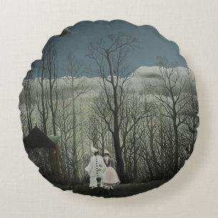 Carnival Evening, Henri Rousseau oil painting 1886 Round Pillow