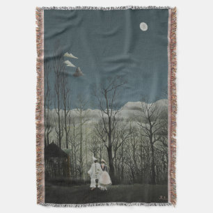Carnival Evening, Henri Rousseau oil painting 1886 Throw Blanket