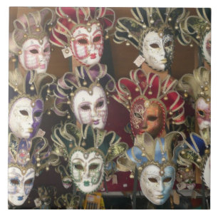 Carnival Face Masks, Italian Street Market Tile