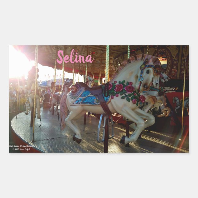 Carnival Fair Carousel Merry-Go-Roung Horse Sticker (Front)