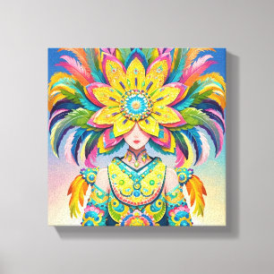 Carnival flower mask canvas print