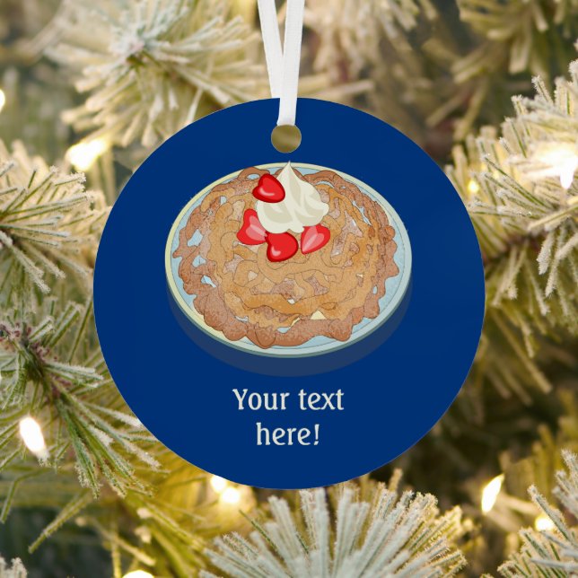 Carnival Funnel Cake - Doughnut Treat - Your text  Metal Ornament (Insitu)