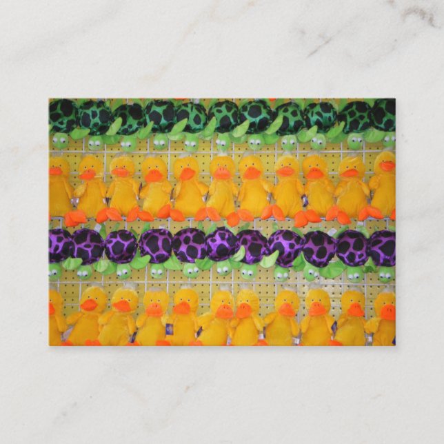 Carnival Game Plush Duck Turtle Toy Prizes Animals Business Card (Front)