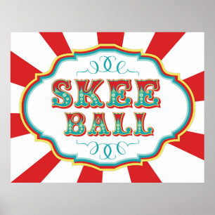Carnival Game Sign Skee Ball