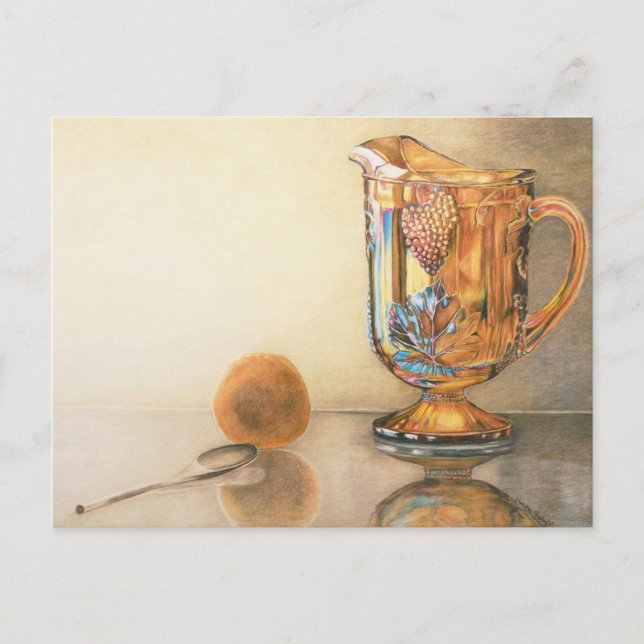 Carnival Glass Pitcher Art Postcard (Front)