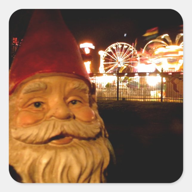 Carnival Gnome Square Sticker (Front)