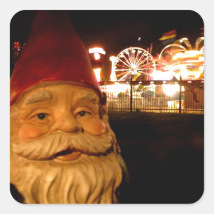Carnival Gnome Square Sticker