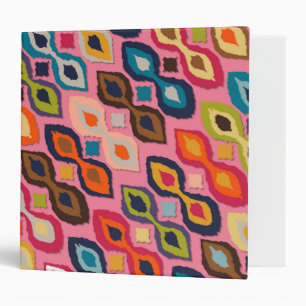 carnival ikat pink binder