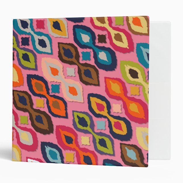 carnival ikat pink binder (Front/Inside)
