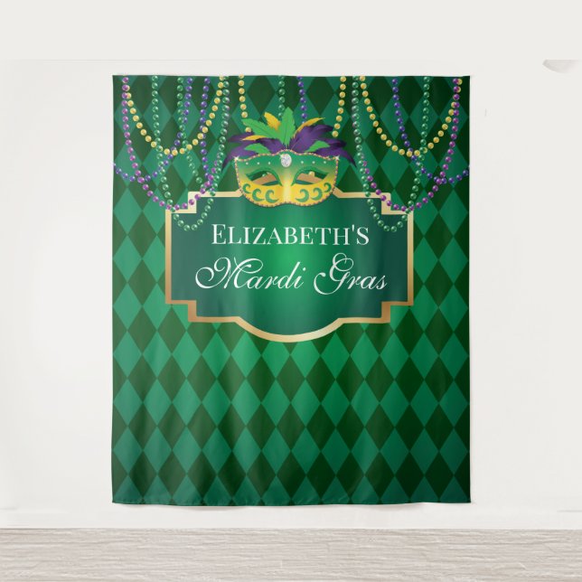 Carnival Mardi Gras Backdrop banner party Tapestry (Front)