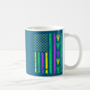 Carnival Mardi Gras Usa American Flag Crawfish Par Coffee Mug
